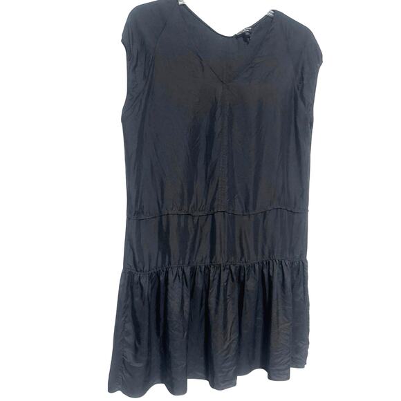 Rag & Bone 100% Silk Black Tiered Dress Small Oversized Luxe Evening Party Glam - Picture 5 of 7